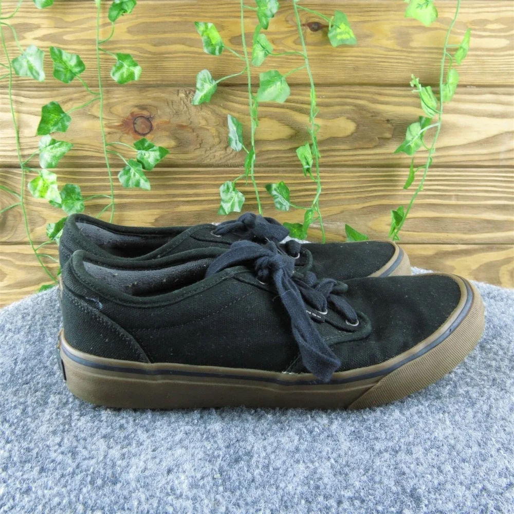 VANS Boys Sneaker Shoes Athletic Black Fabric Lace Up Size Y 4.5‎ Medium